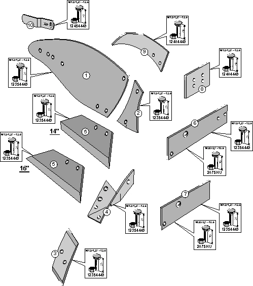 Explosionszeichnung Överum Pflugkörper Typ V